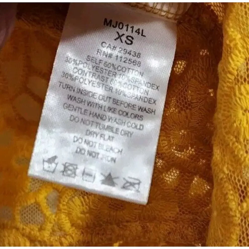 Miss Me Crochet/Lace Yellow Cardigan, Beautiful Condition, XS - Picture 4 of 4
